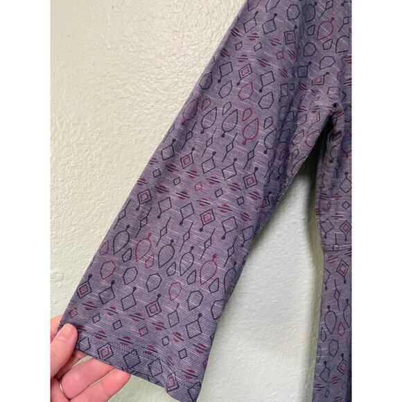 Toad & Co Women's Dark Navy/Purple Patterned‎ 3/4 Sleeve Dress Size Medium - Picture 3 of 6